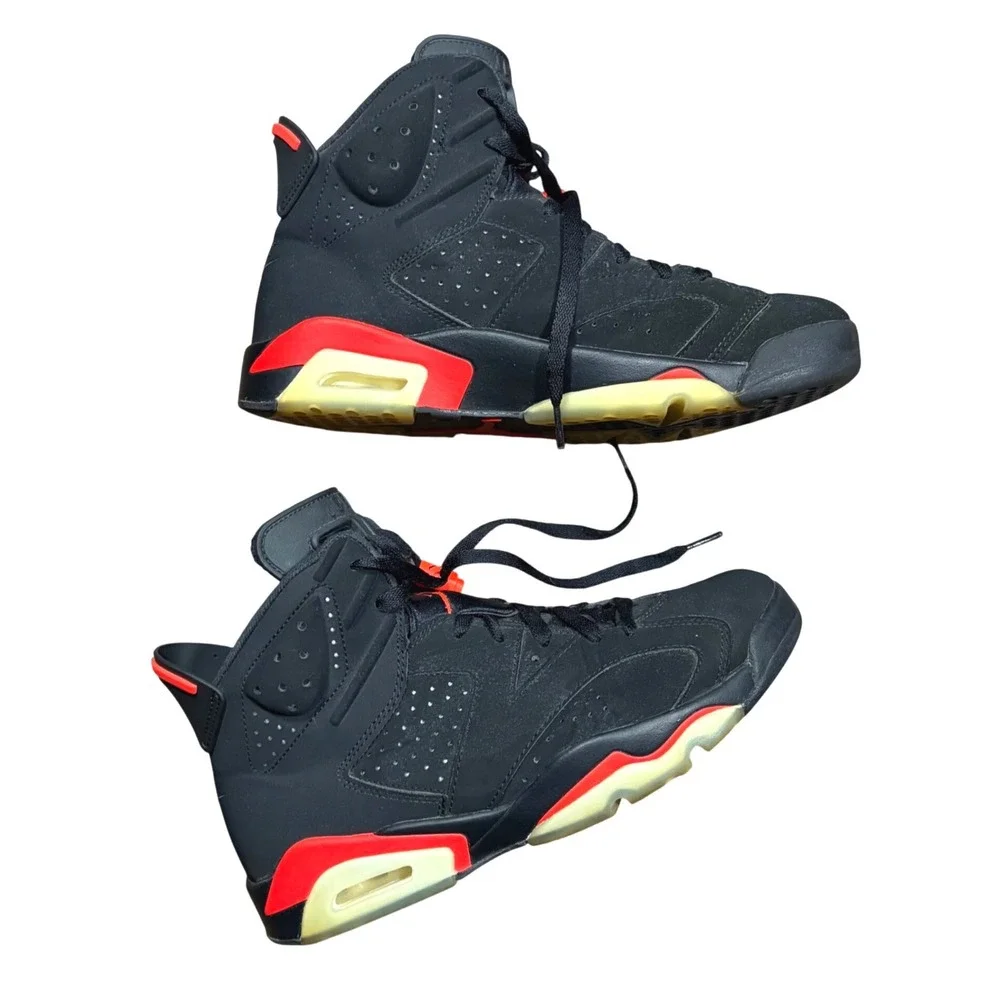 Nike Air Jordan 6 Retro Infrared Black Red 384664-060 Mens Size 8.5